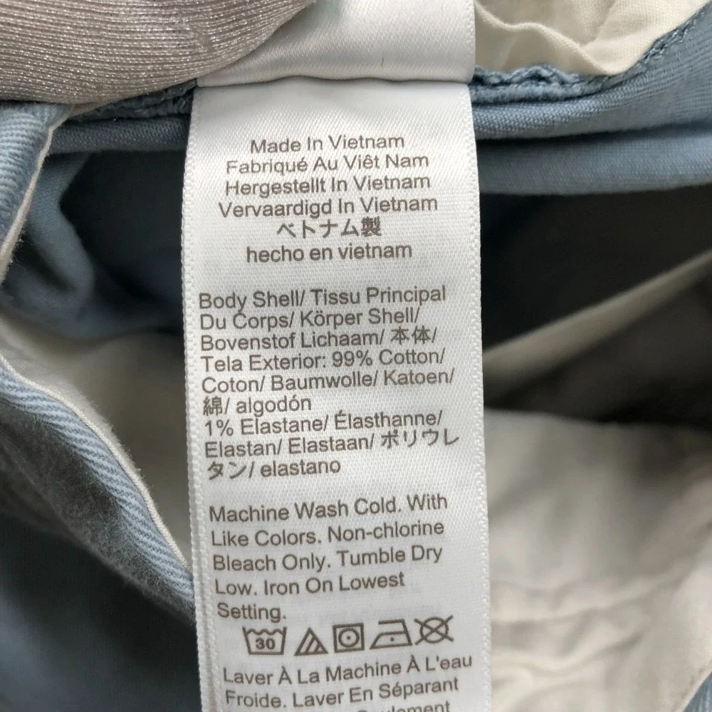 J. Crew 7'' Flex Chino Short Mens 30 Light Blue Cotton Stretch Flat Front Lightw